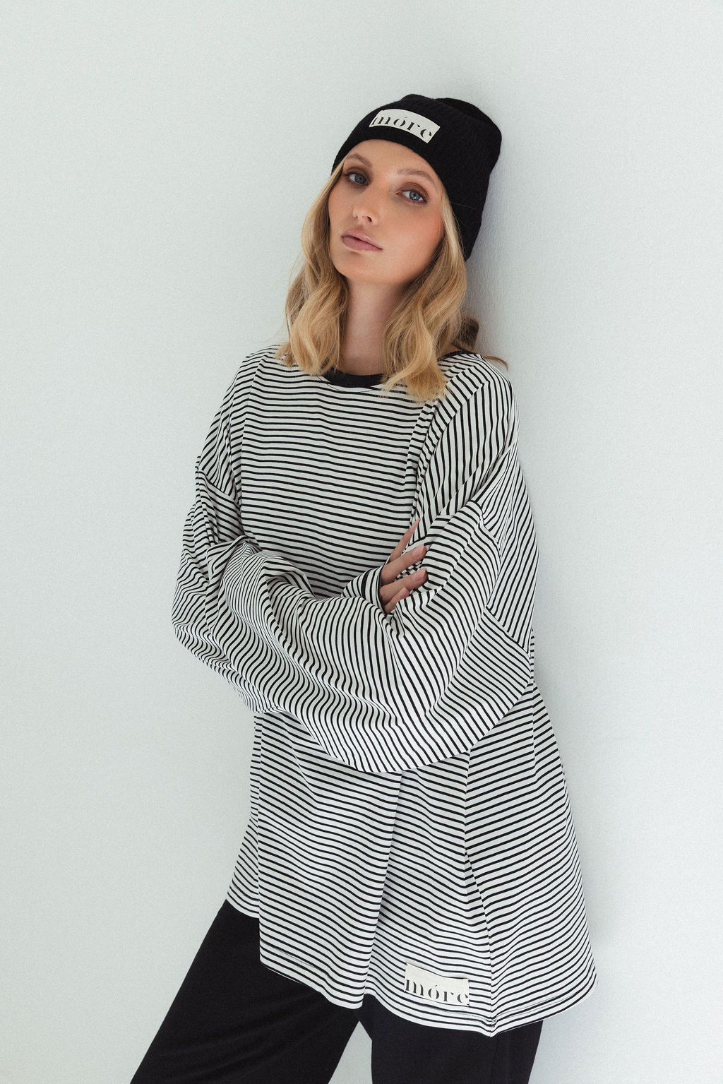 MÓRE Jersey Longsleeve unisex schwarz-weiß gestreift