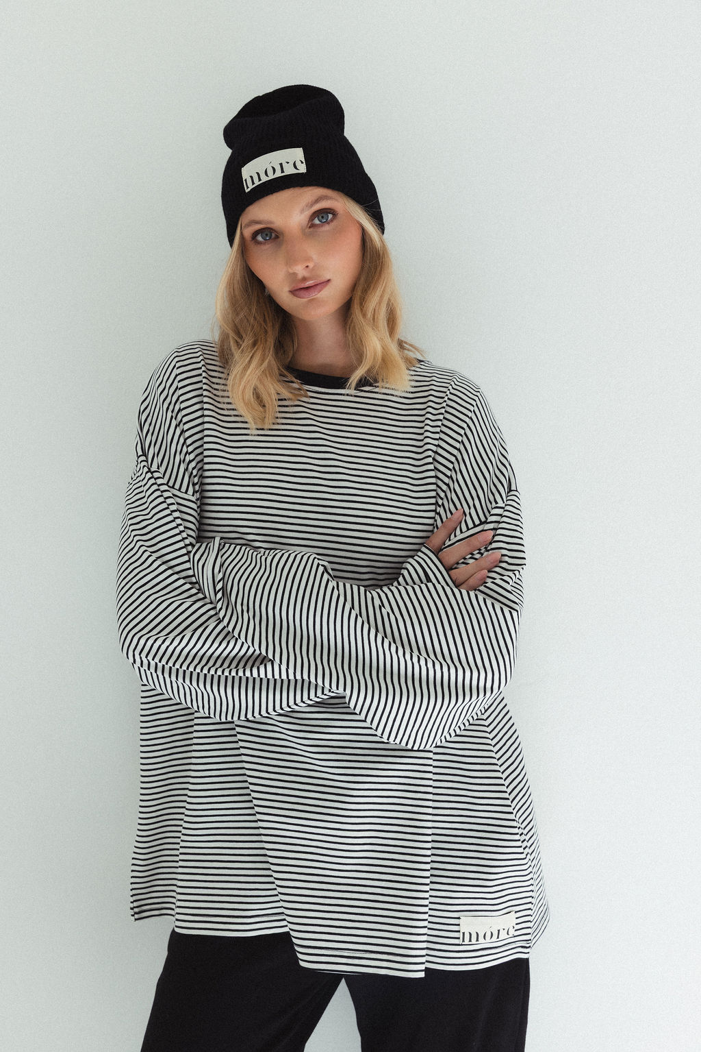 MÓRE Jersey Longsleeve unisex schwarz-weiß gestreift – Bild 4