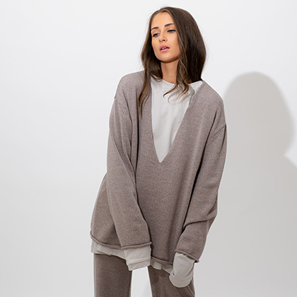 MÓRE Merino-Strickpullover beige