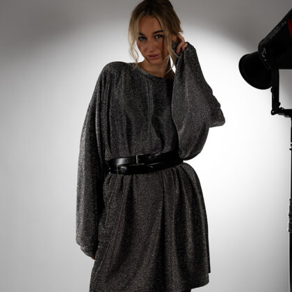 MÓRE Glitzerkleid schwarz