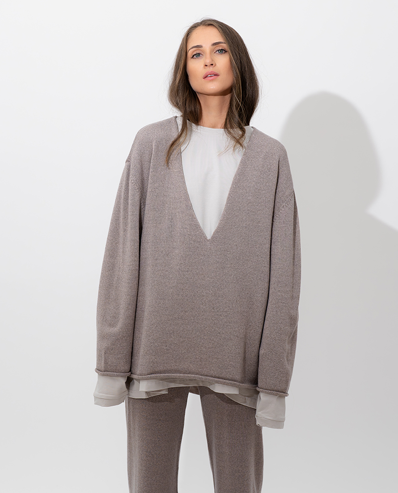 Merinopullover mit V-Neck More