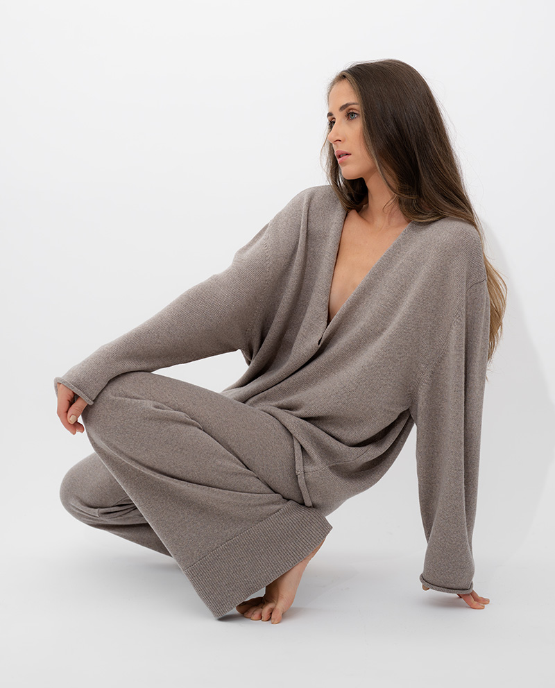 MÓRE Merino-Strickhose beige – Bild 3