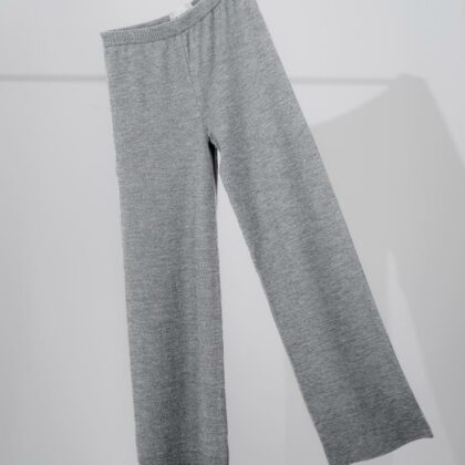 MÓRE Merino-Strickhose hellgrau meliert