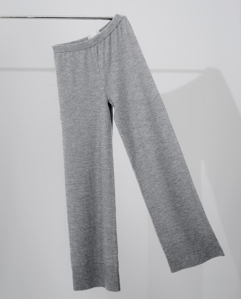 MÓRE Merino-Strickhose hellgrau meliert