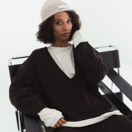 MÓRE BROWN Merino-Strickpullover