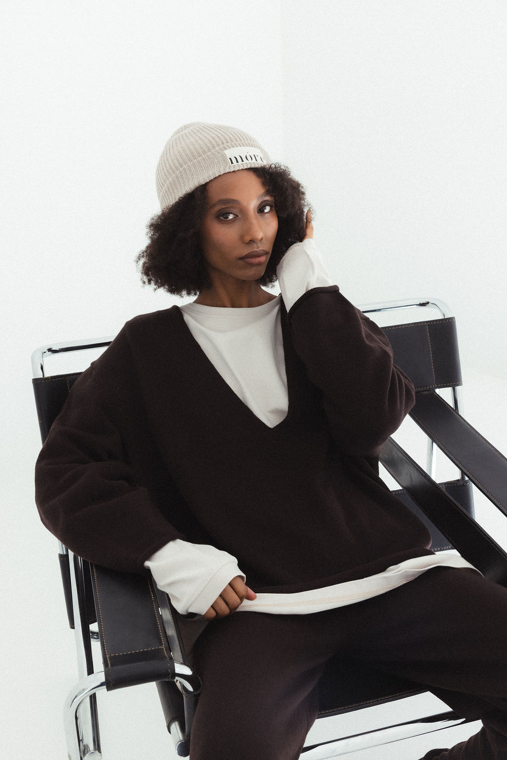 MÓRE BROWN Merino-Strickpullover